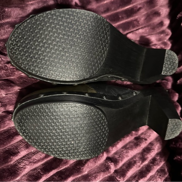 Women's White Mtn Leather Multicolor Patchwork Clogs Size 6M - Picture 5 of 9